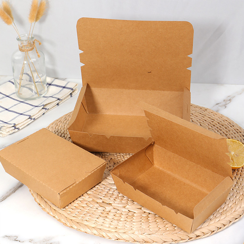 Custom Logo Disposable Kraft Paper Fast Food Box - Holidaypac