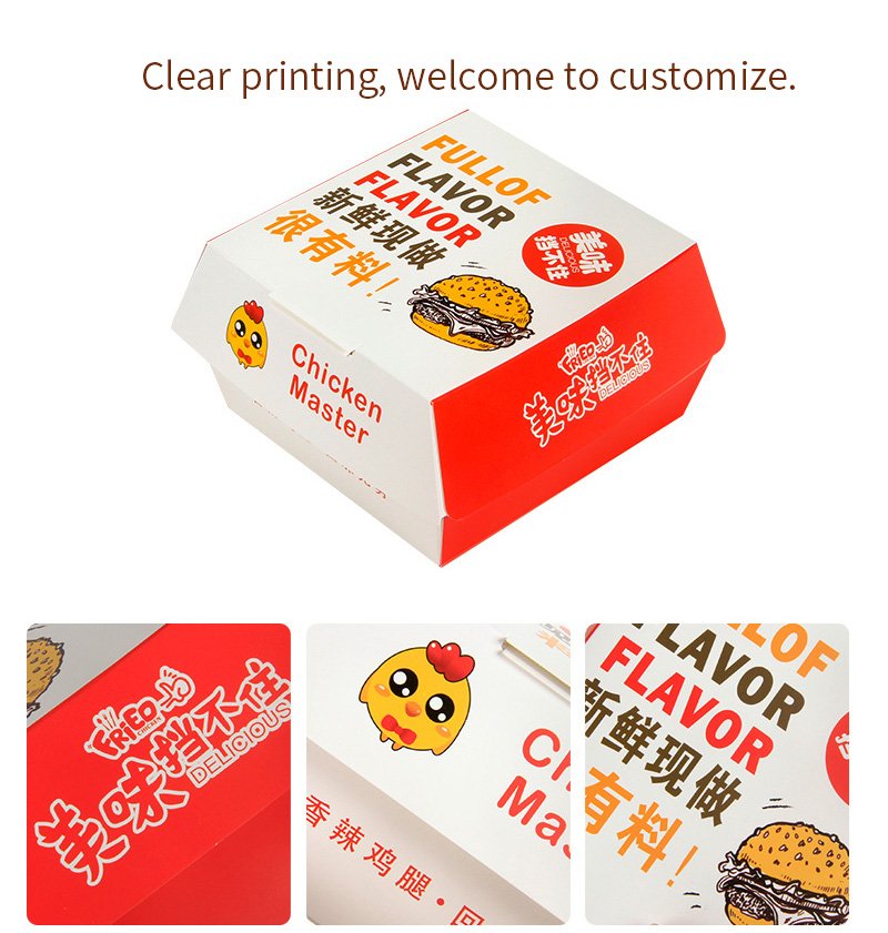 Custom Personalized Fast Food Burger Packaging Boxes