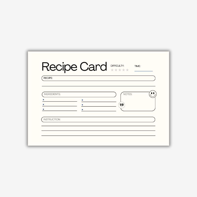 Printable Blank Double Sided Recipe Cards