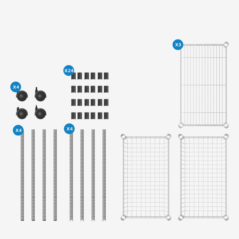 Custom Wire Shelving Unit With Wheels - Holidaypac