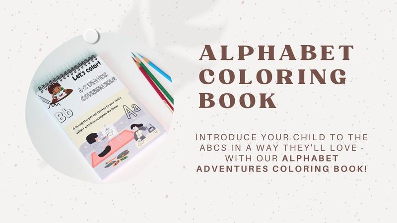 Custom Alphabet Coloring Book with Top-bound Spiral for Toddlers