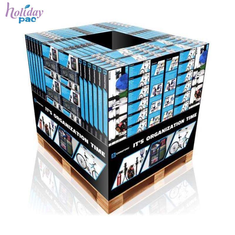 Cardboard Paper Stack Display 1/4, 1/2, full plastic Pallet Display Stand