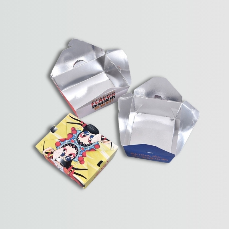 Custom Fast Food Disposable Takeaway Box with Aluminum Foil Lining - Holidaypac