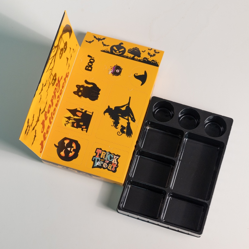 Custom 8-Hole Halloween Countdown Calendar Gift Blind Box with Inner Tray - Holidaypac