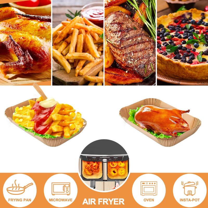Wholesale Rectangular Disposable Air Fryer Liners for Ninja Dual Air Fryer  - Holidaypac