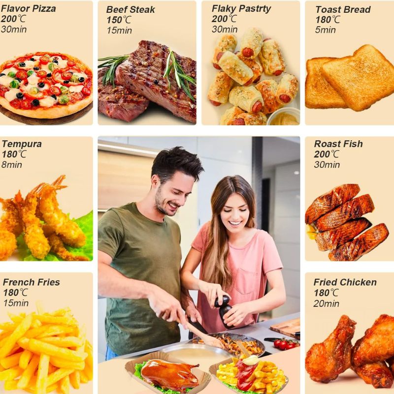 Wholesale Rectangular Disposable Air Fryer Liners for Ninja Dual Air Fryer  - Holidaypac