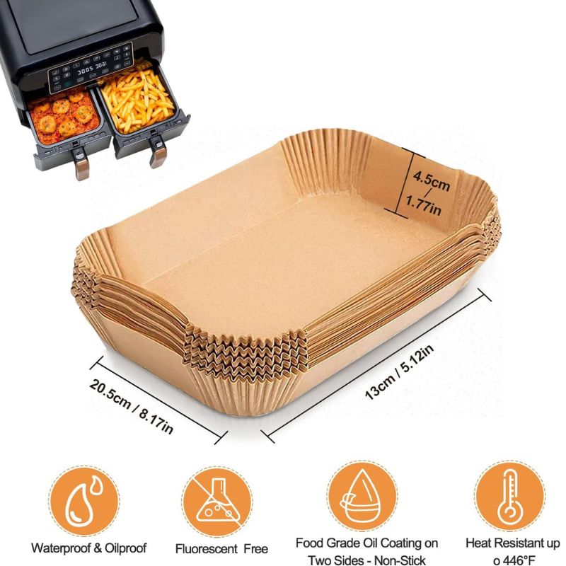 Wholesale Rectangular Disposable Air Fryer Liners for Ninja Dual Air Fryer  - Holidaypac