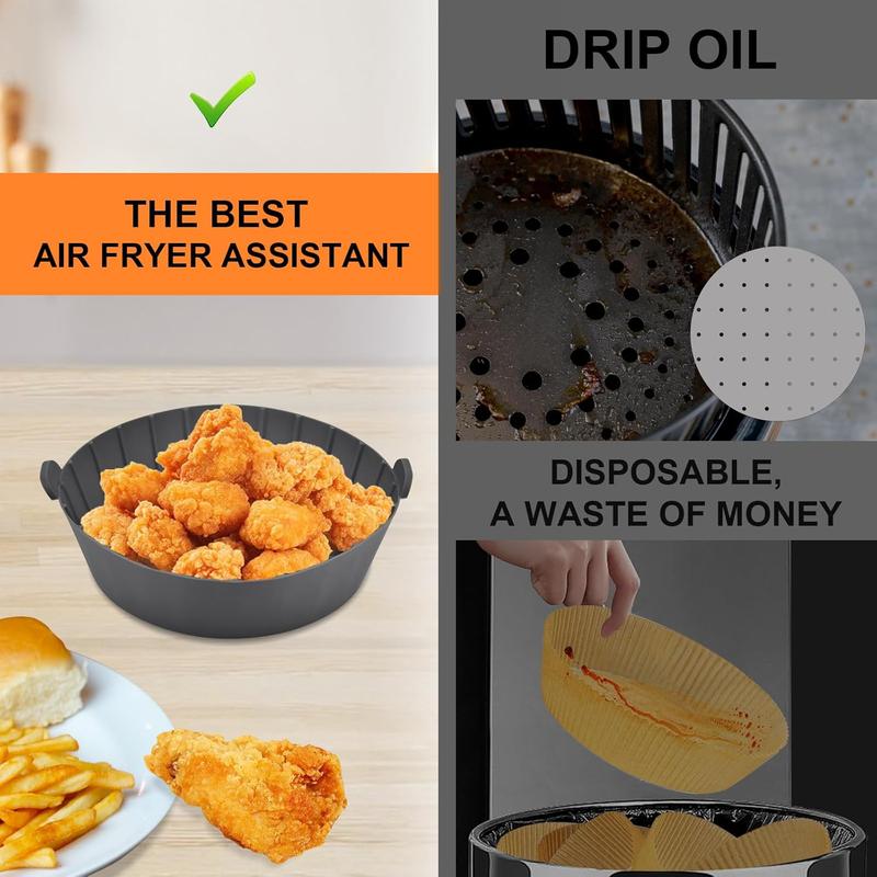 Custom Round Silicone Air Fryer Liner - Holidaypac