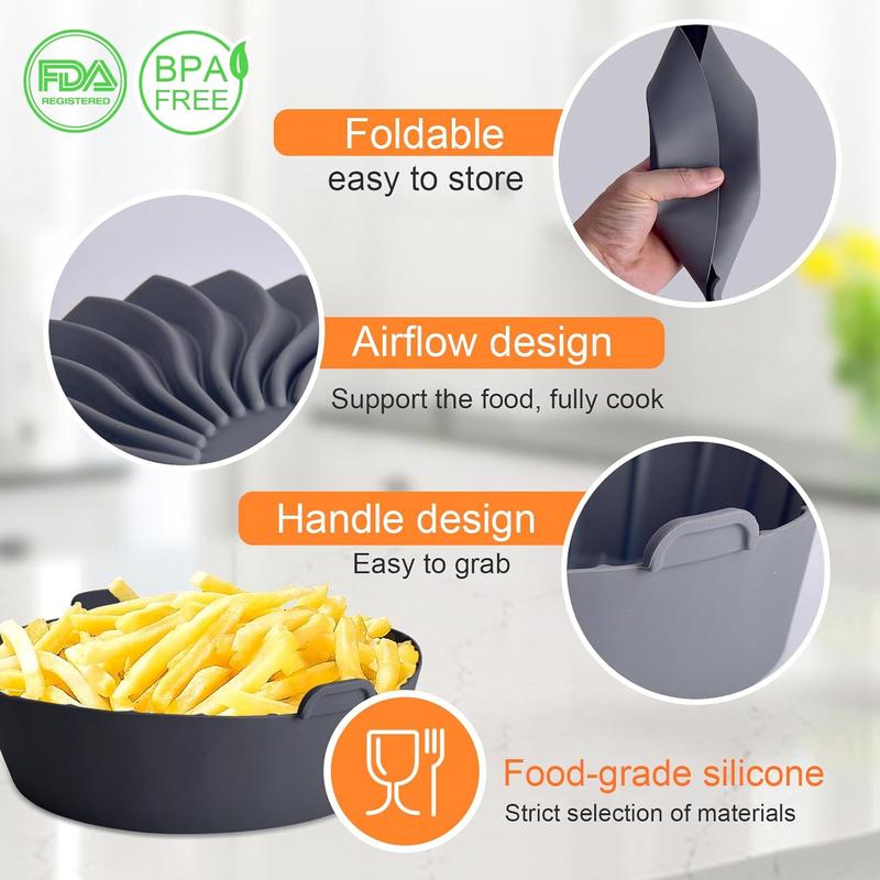 Custom Round Silicone Air Fryer Liner - Holidaypac