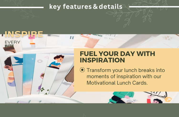 Motivational Lunch Cards for Kids & Adults - Healthy Meal Ideas with English Learning Quotes