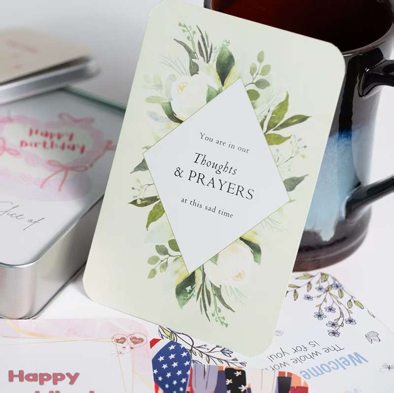 Factory Custom Logo Creative Matte Lamination Thank You Printing Happy Birthday Holiday Multipack Greeting Cards
