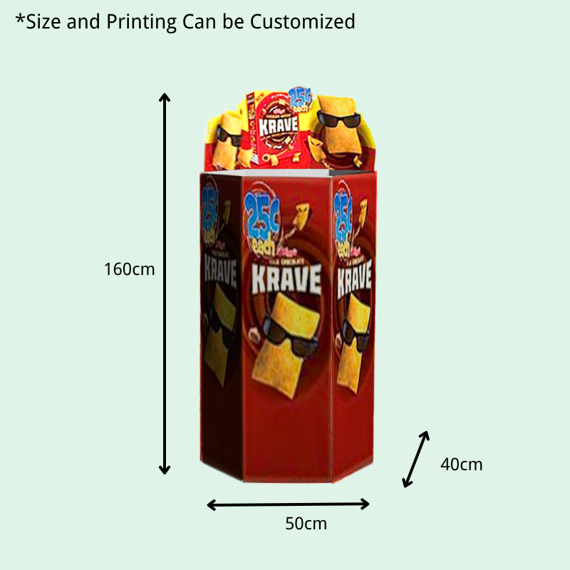 Custom Adjustable Dump Bin for Kellogg's Krave Chocolate breakfast cereal - Holidaypac