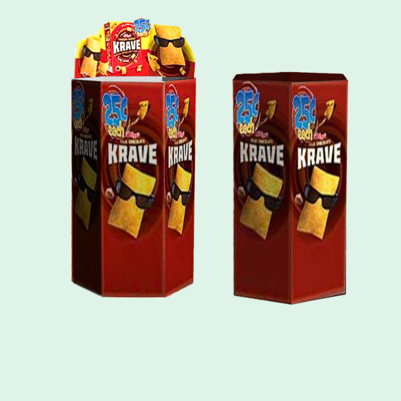 Custom Adjustable Dump Bin for Kellogg's Krave Chocolate breakfast cereal - Holidaypac