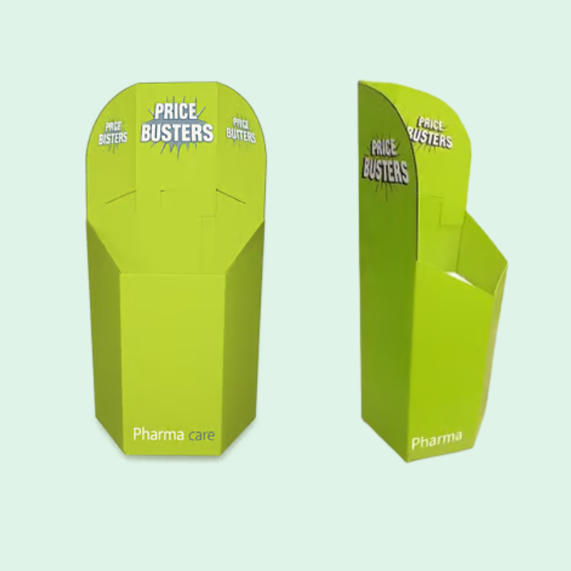 Custom Tapered Dump Bin for pharmacy - Holidaypac