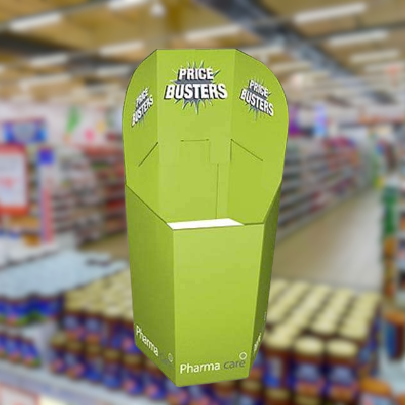 Custom Tapered Dump Bin for pharmacy - Holidaypac