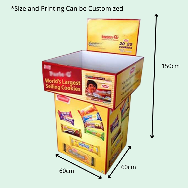 Custom Top Quality Dump Bins Retail For parle g Biscuits - Holidaypac