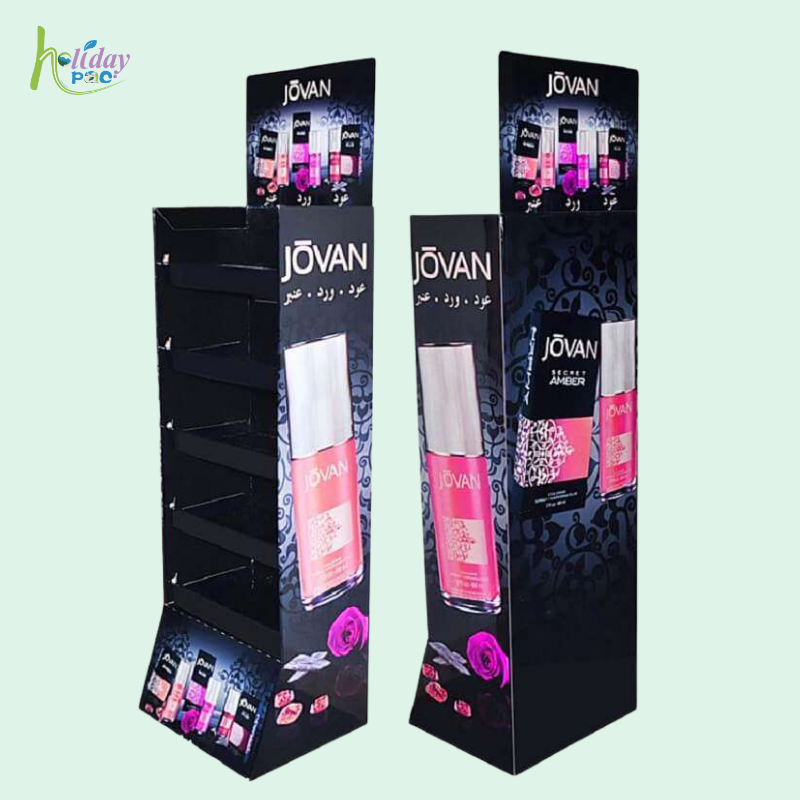 Custom 5 Shelf Makeup Cardboard Floor Display Rack  - Holidaypac