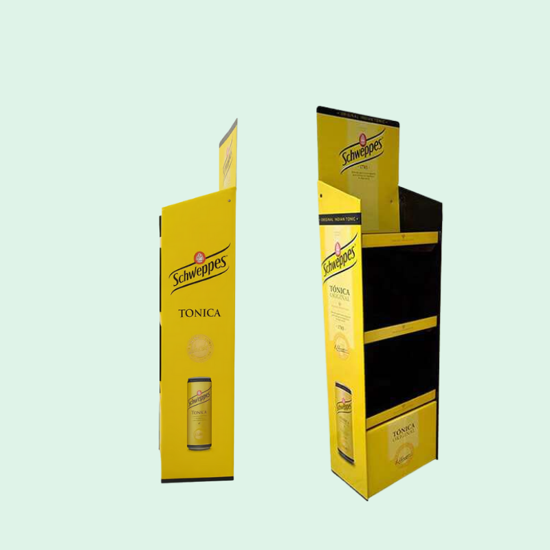 Custom Cardboard Corrugated Floor Retail Orange Beverage Displays-holidaypac
