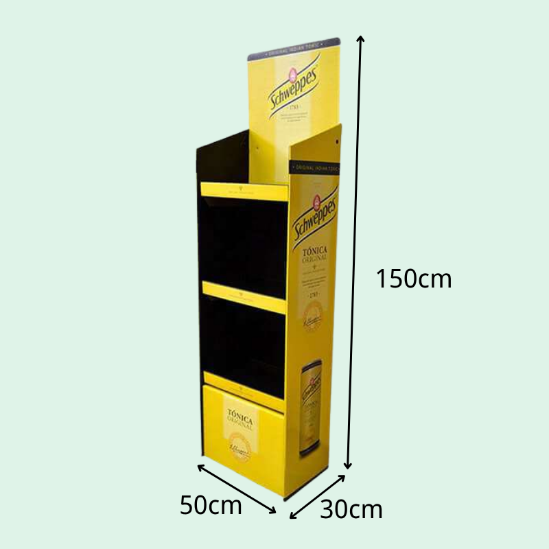 Custom Cardboard Corrugated Floor Retail Orange Beverage Displays-holidaypac