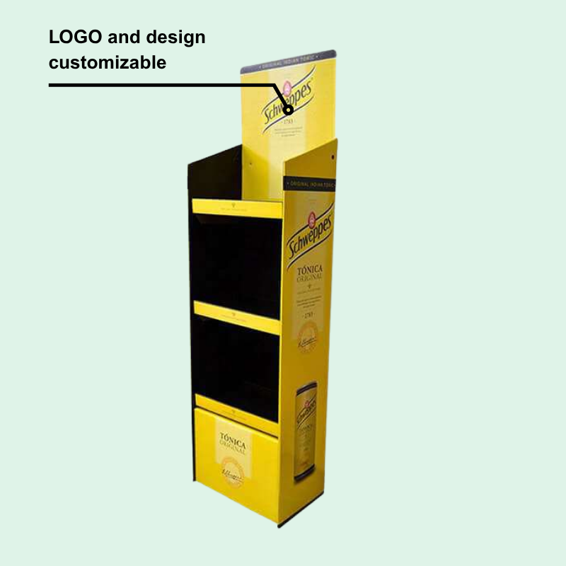 Custom Cardboard Corrugated Floor Retail Orange Beverage Displays-holidaypac