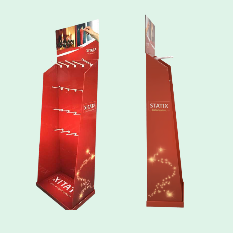 Custom Retail Paper Floor Case Stacker Display with Hook-Holidaypac