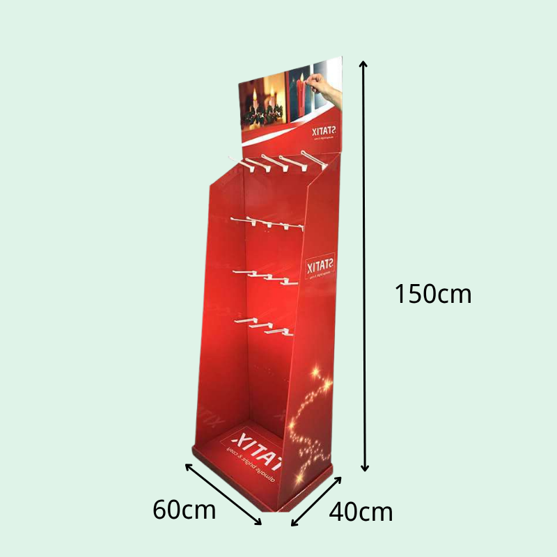 Custom Retail Paper Floor Case Stacker Display with Hook-Holidaypac