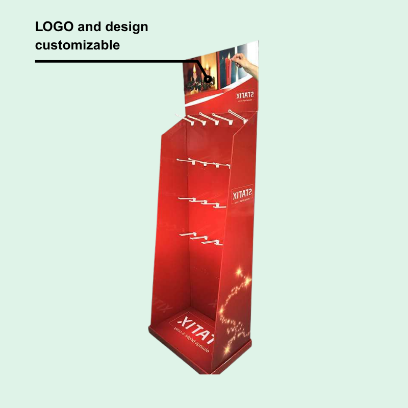 Custom Retail Paper Floor Case Stacker Display with Hook-Holidaypac