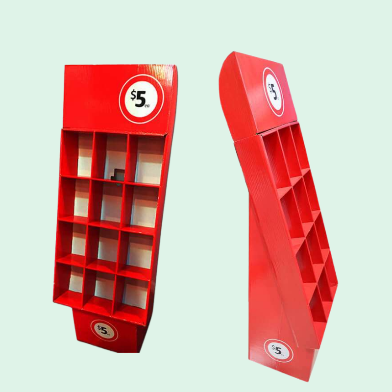 Custom Cardboard Floor Display with Compartment for Magazines-Holigaypac