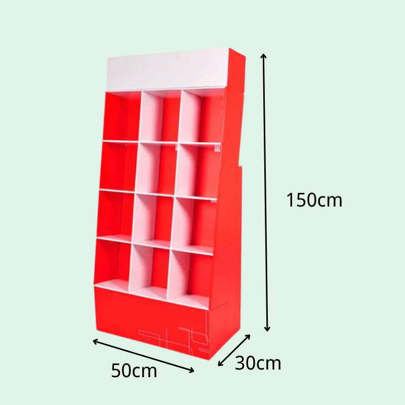Custom Cardboard Floor Display with Compartment for Magazines-Holigaypac