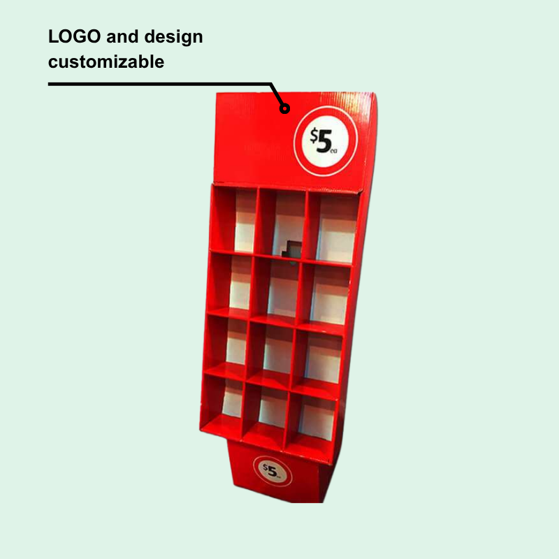 Custom Cardboard Floor Display with Compartment for Magazines-Holigaypac