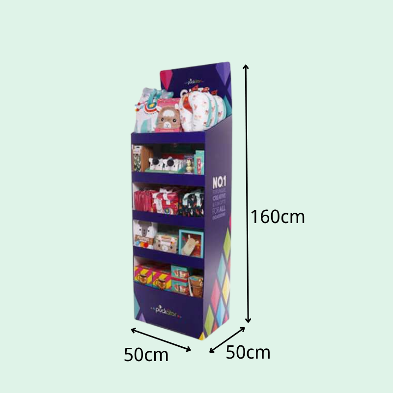 Custom Cardboard POP Display Stand with 5 Shelves for Gift-Holidaypac