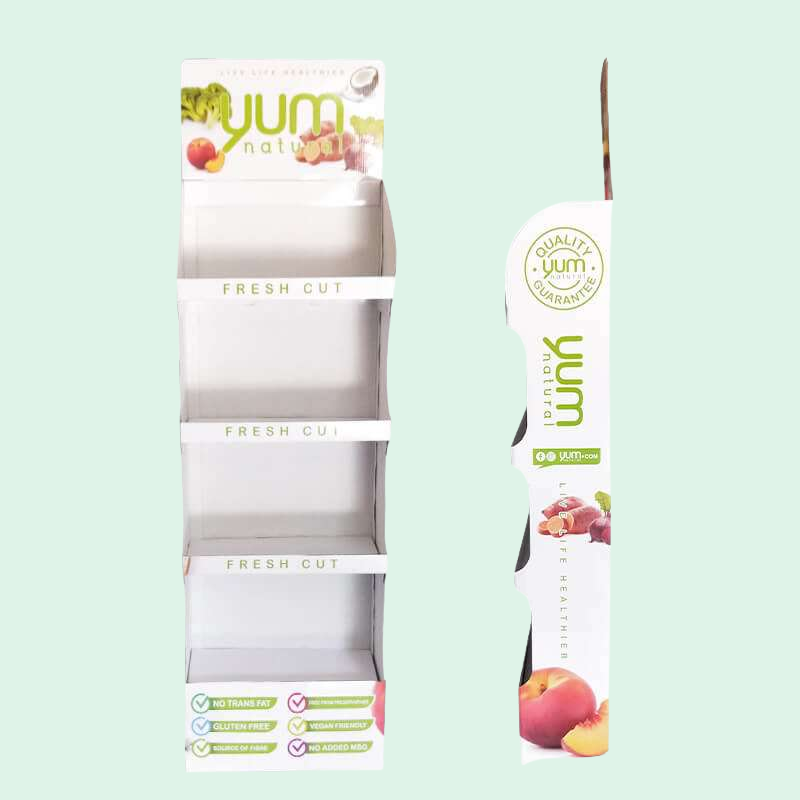 Custom Cardboard Free Standing Display Unit with 4 Shelves for Fitness nutritious meals-Holiday