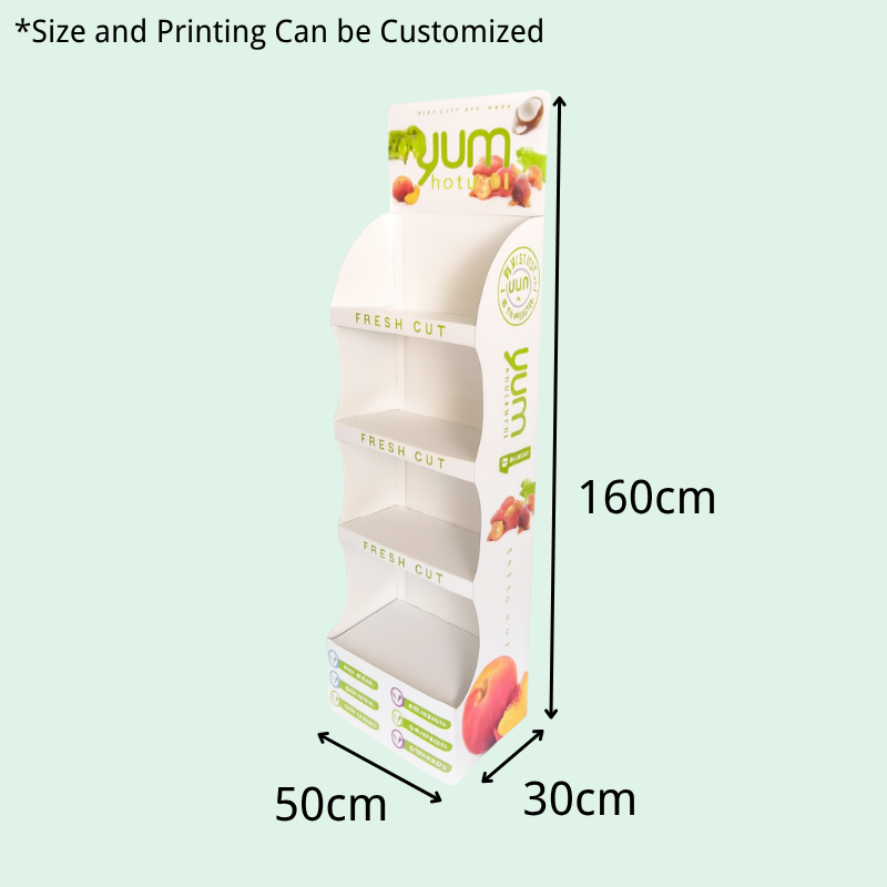Custom Cardboard Free Standing Display Unit with 4 Shelves for Fitness nutritious meals-Holiday