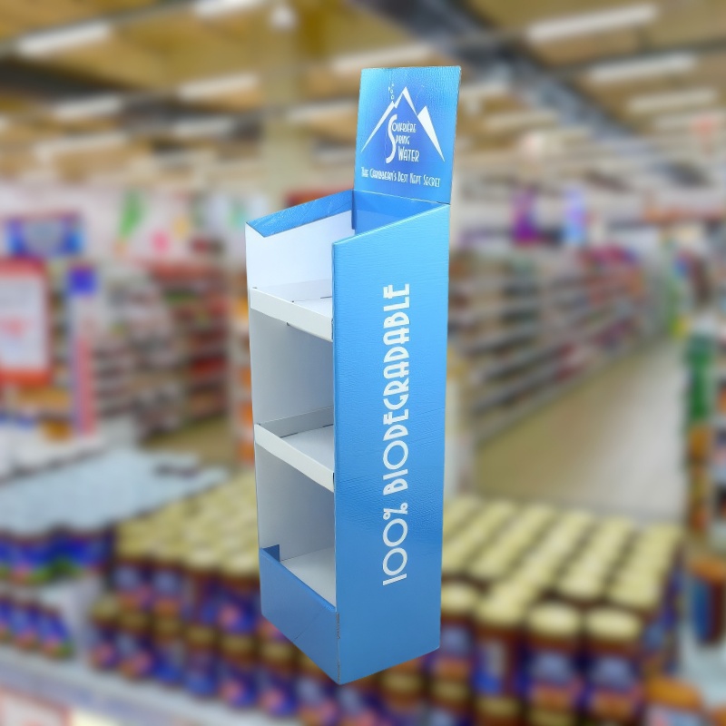 Custom Heavy Duty Corrugated FSDU Display Rack for Bottles Drinks-Holidaypac