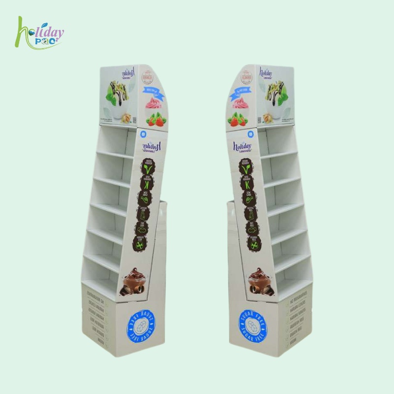 Custom Cardboard Merchandising Floor Display with Base-Holidaypac