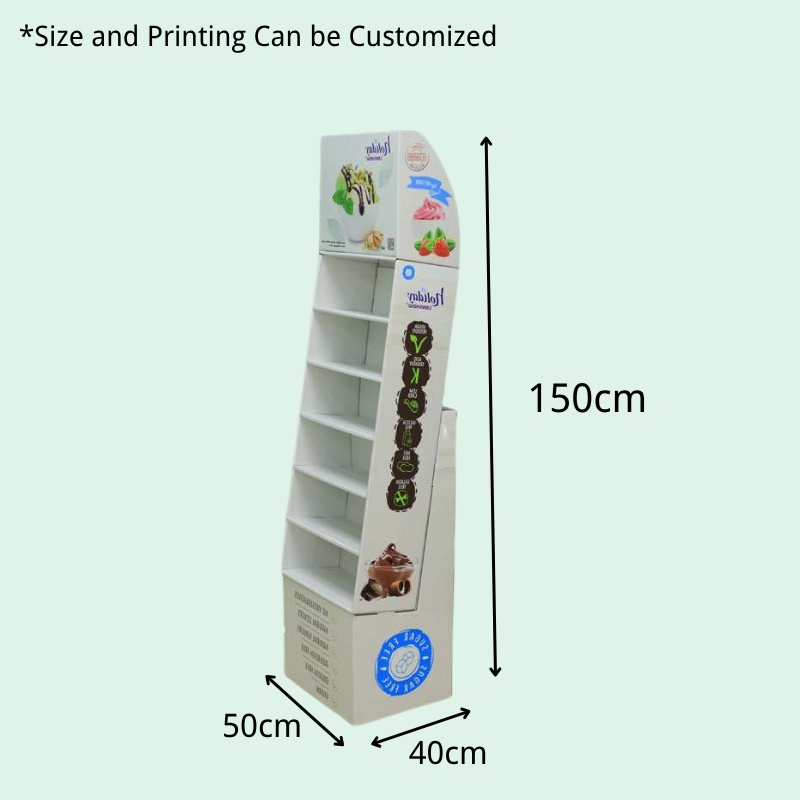 Custom Cardboard Merchandising Floor Display with Base-Holidaypac