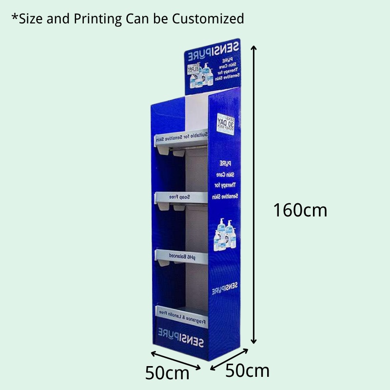 Custom POP Retail Floor Displays for Skincare-Holidaypac