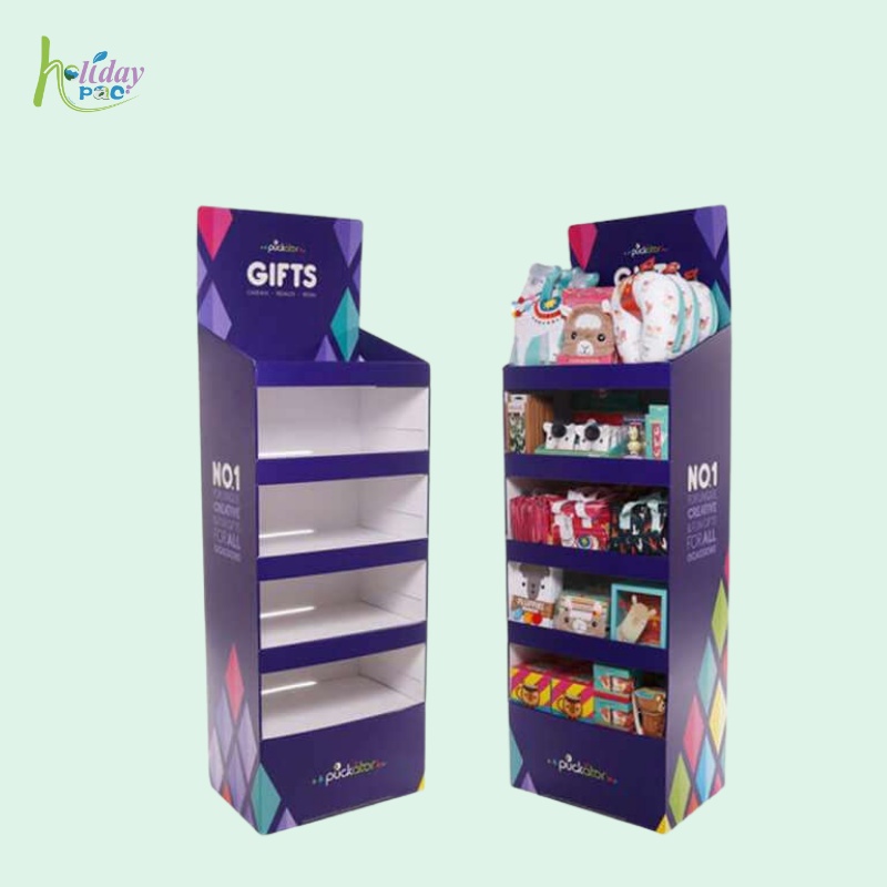 Custom Cardboard POP Display Stand with 5 Shelves for Gift-Holidaypac