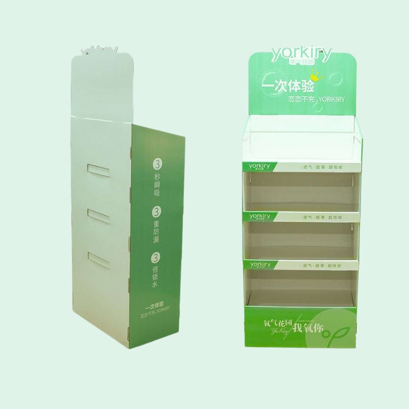 Custom Corrugated Floor Carton Display Stand for Sanitary Napkin-Holidaypac
