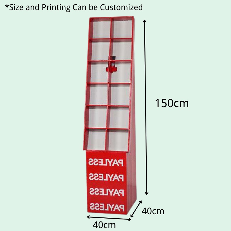Custom Cardboard Book Floor Display with Compartment and Base-Holidaypac