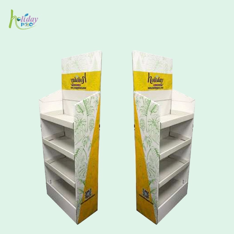 Custom Retail Corrugated POP Shippers Display with 4 Shelves -Holidaypac