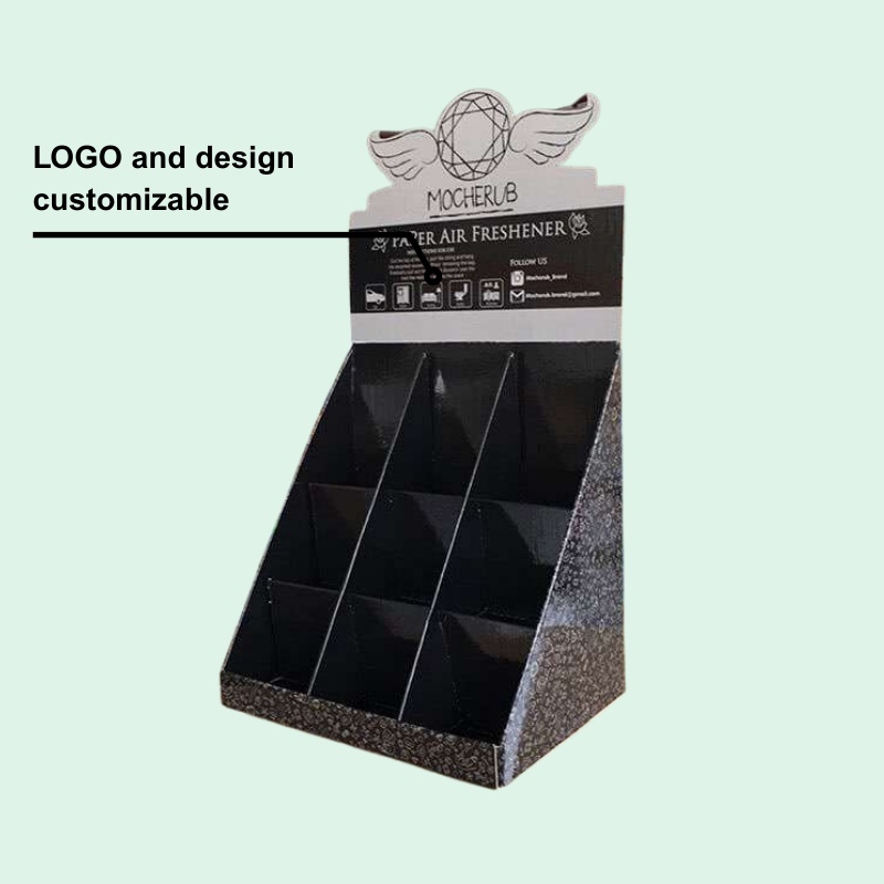 Custom Countertop Cardboard Display with Multiple Divider and Header for Air Freshener-Holidaypac