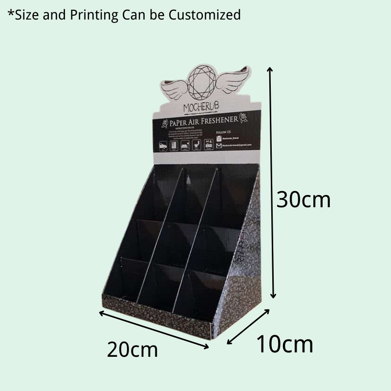 Custom Countertop Cardboard Display with Multiple Divider and Header for Air Freshener-Holidaypac