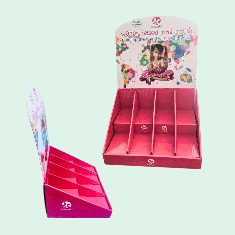Custom Nail Polish Cardboard Counter Display with 8 Cells-Holidaypac