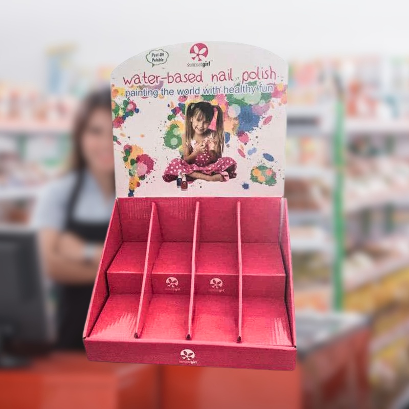 Custom Nail Polish Cardboard Counter Display with 8 Cells-Holidaypac