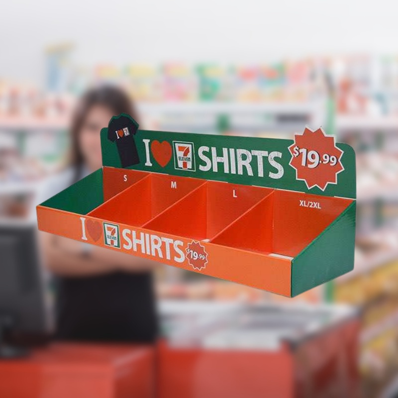 Factory Supplier 711 Cardboard Countertop Display Stand for T-shirt-Holidaypac