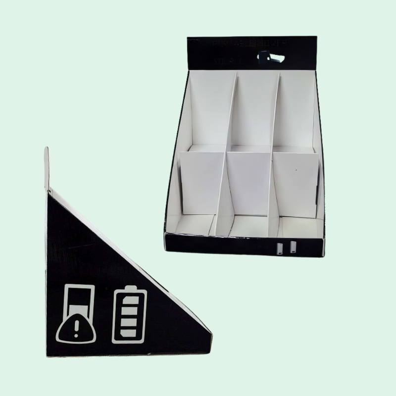 Custom Cardboard Counter Cosmetics Display Stand for Eyelash with 6 Dividers-Holidaypac