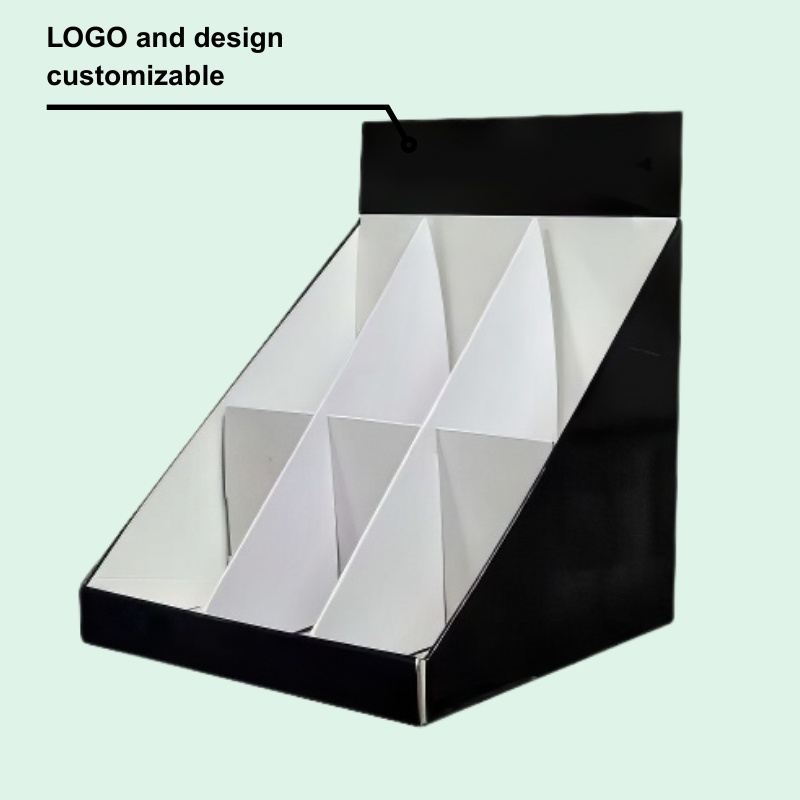 Custom Cardboard Counter Cosmetics Display Stand for Eyelash with 6 Dividers-Holidaypac