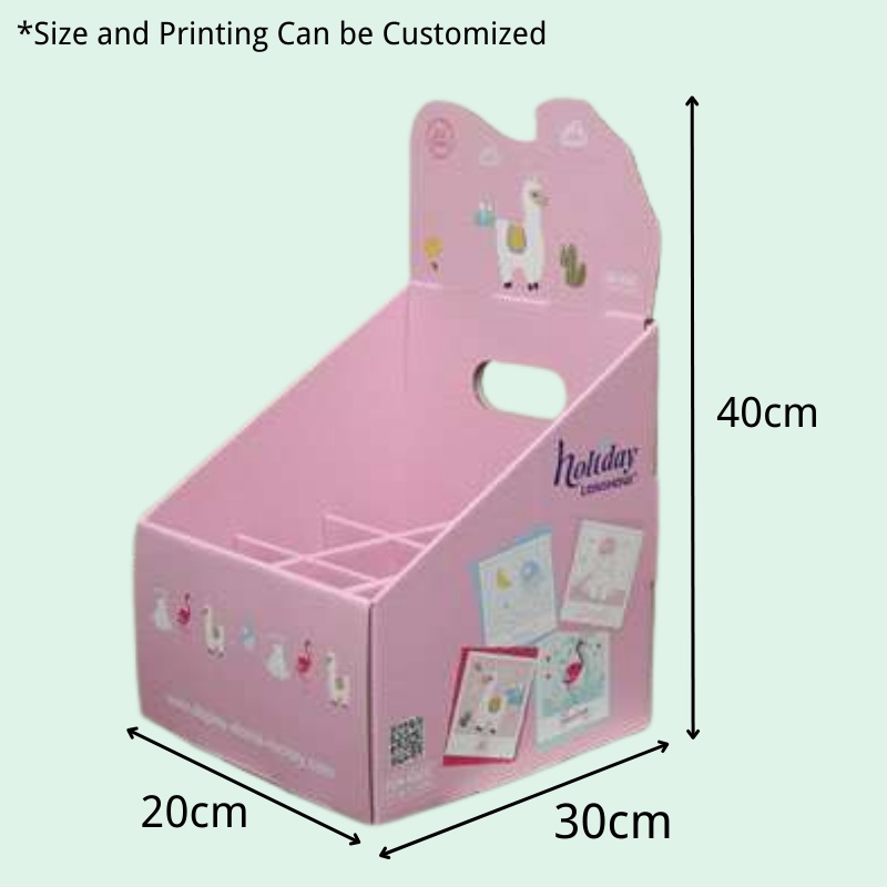 Custom Cardboard Counter Top Display for Gift Cards with Dividers-Holidaypac