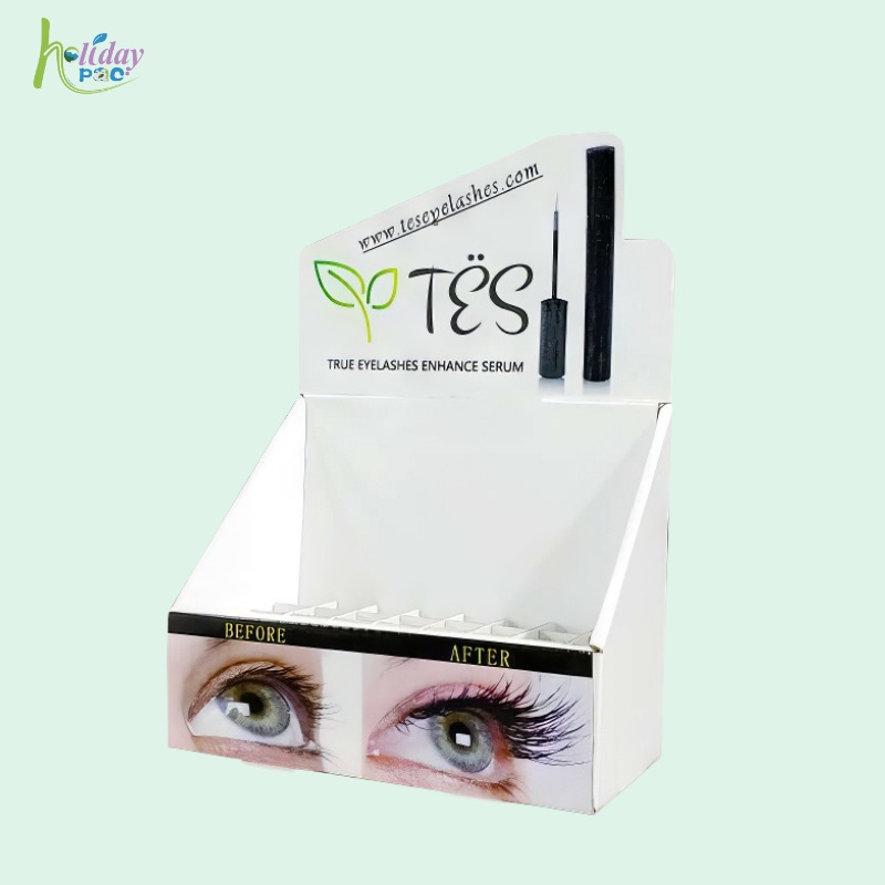 Custom POP Corrugated Counter Display for eyelash brush with Hole Insert-Holidaypac